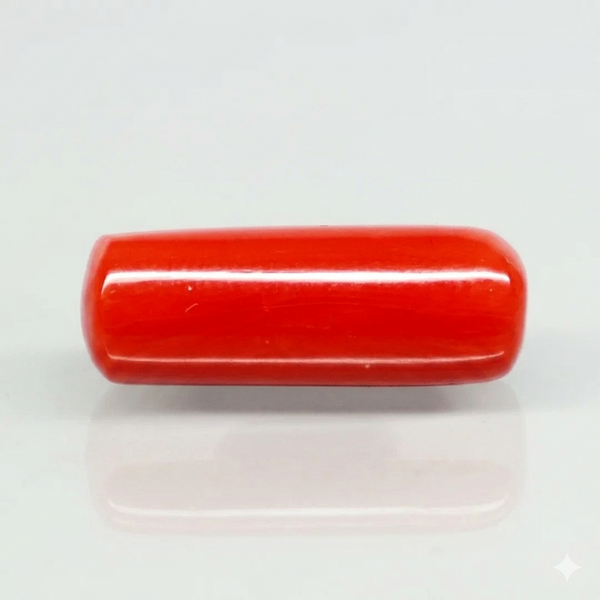 Natural Red Italian Coral |6H50| Cylindrical Specimen| Govt. Lab Certified | Report No. 12675D51974