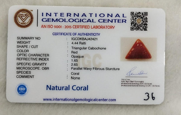 IGC certificate of authenticity - IGCDKBAJ42421