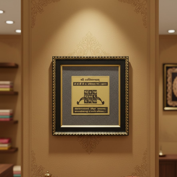 Shani Yantra on Natural pyrite Frame