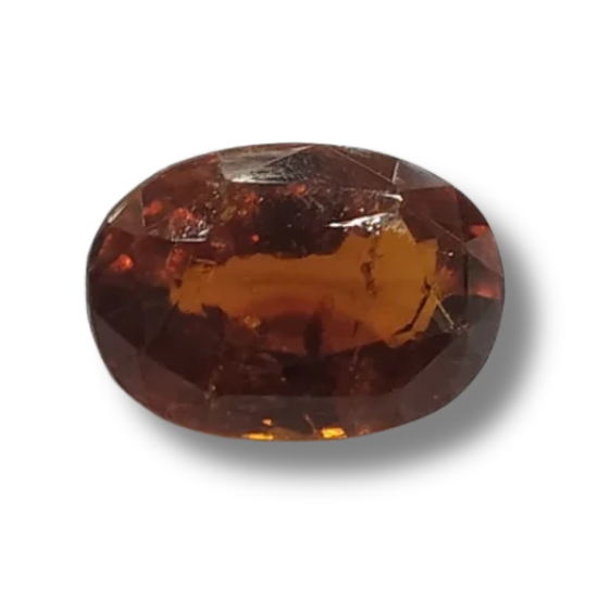 Natural Hessonite (Gomed) |12H00| Oval | Brownish Orange Certificate No.: IGCDKBAJ44646