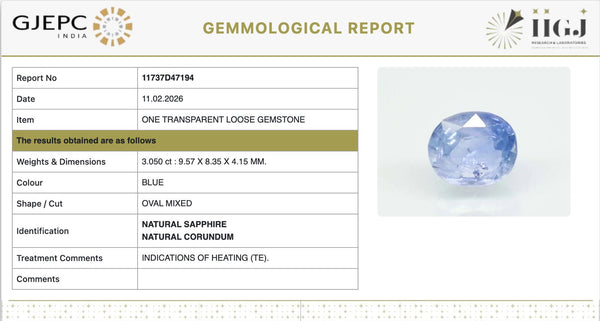 Natural Blue Sapphire |120H00| Oval Mixed | Govt. Lab Certified | 11737D47194