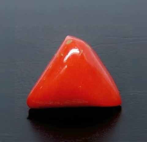 Natural Red Italian Coral |6H50| Triangular Cabochon | Govt. Lab Certified | Report No. 12939D53318