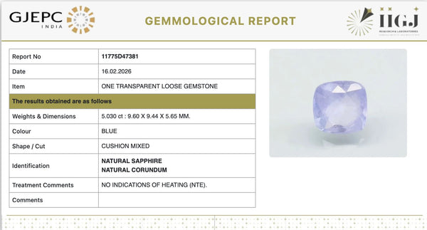 Natural Blue Sapphire | Cushion Mixed | Govt. Lab Certified | 11775D47381