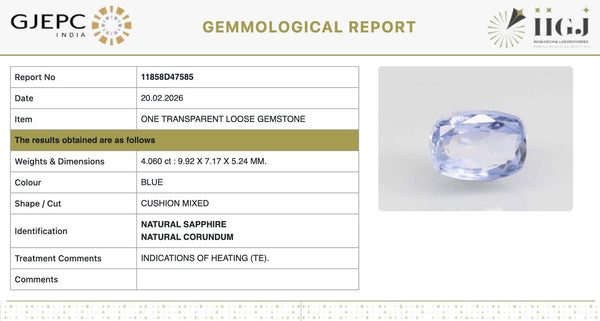 Natural Blue Sapphire | 240H00 | Cushion Mixed | Transparent | Govt. Lab Certified | 11858D47585