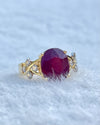 Exquisite Natural Oval Shape Ruby with Diamonds in 14K Gold Ring image 3