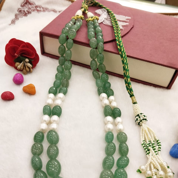 Emerald-Pearl Two-Line Necklace: A Blend of Elegance and Timeless Beauty-G.STB09 image 3