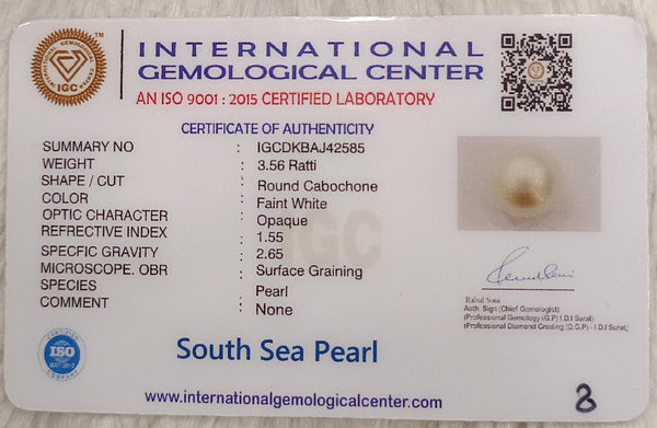 Natural South Sea Pearl – A Symbol of Elegance & Purity Summary No IGCDKBAJ42585 image 2