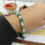 Green & White Premium Semi Emerald With Pearl Bracelet For Men & Women image 0