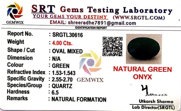 Natural Green Onex | Oval Mixed | SRT Certified No : SRGTL30616 image 2