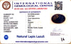 Natural Lapis Lazuli | Oval Cabochon | Deep Blue with Rich Pyrite Matrix | Certified Certificate No.: IGCDKBAJ42491 image 2