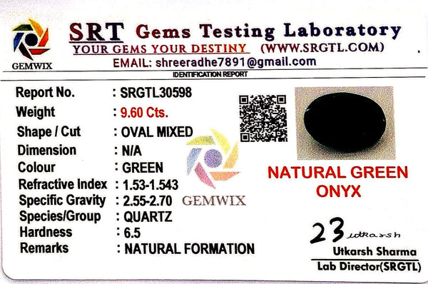 Natural Green Onex | Oval Mixed | SRT Certified No : SRGTL30598 image 2