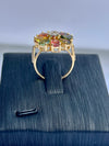Exquisite Natural Tourmaline & Diamond Ring in 14K Gold image 2