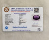 International Gemological Center certificate IGCDKBAJ42134 for Natural Amethyst 5.22 Ratti