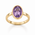 Natural Amethyst (Jamunia) ring with oval faceted stone in gold finish bezel setting – Tushar Gems
