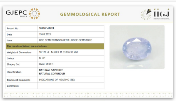 Natural Blue Sapphire | Premium Unheated | Govt. Lab Certified | 10280D41724 image 1