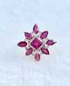 Elegant Natural Ruby with Diamonds in 14K Gold Ring image 0