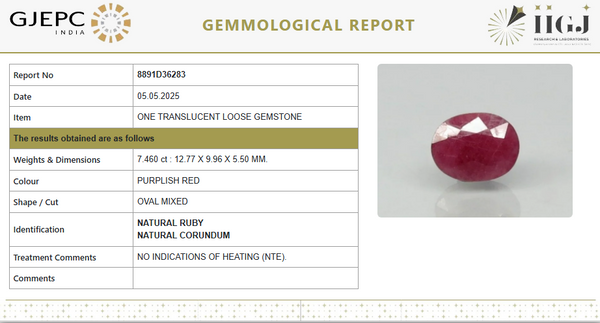 Natural Purplish Red Ruby | Certified Unheated | Oval Mixed Cut image 1
