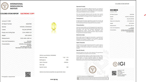 Premium Quality Natural Yellow Sapphire | Oval Mixed Cut | Untreated | Govt. Lab Certified | 563237842 image 1