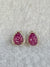 BloomRuby Earrings – 10.07 ct Carved Purplish Red Ruby & 0.45 ct Diamond Halo in 14K Gold image 0