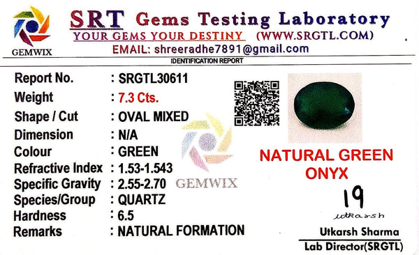 Natural Green Onex | Oval Mixed | SRT Certified No : SRGTL30611 image 2