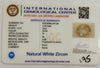 Natural White Zircon | Certified | Oval | Certificate No.: IGCDKBAJ46136 image 2