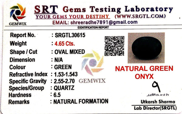 Natural Green Onex | Oval Mixed | SRT Certified No : SRGTL30615 image 2
