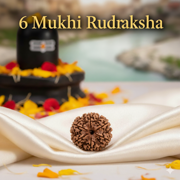 6 Mukhi Natural Rudraksha Premium – Certified Original Bead image 0