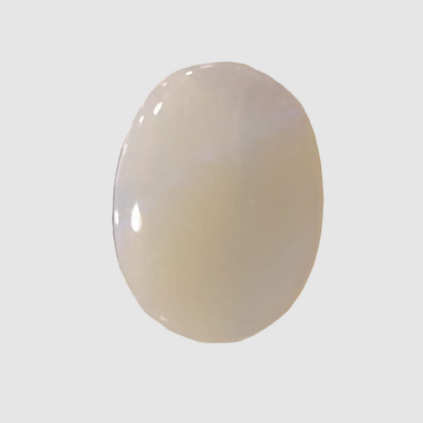 Natural White Opal 9.50 Ratti| Oval Cabochone| Certified No. IGCDKBAJ42917 image 1