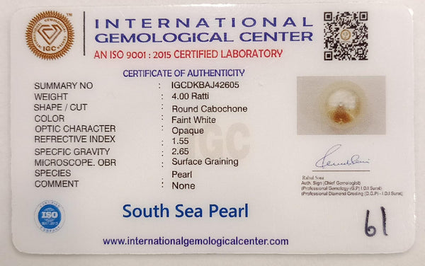 Natural South Sea Pearl – A Symbol of Elegance & Purity Summary No IGCDKBAJ42605 image 2