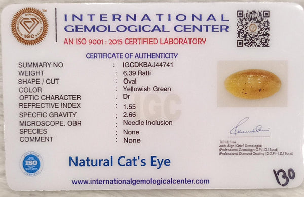 Natural Cat’s Eye: The Stone of Ketu for Protection and Spiritual Growth Summary No IGCDKBAJ44741 image 2