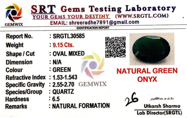 Natural Green Onex | Oval Mixed | SRT Certified No : SRGTL30585 image 2