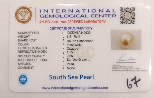 Natural South Sea Pearl – A Symbol of Elegance & Purity Summary No IGCDKBAJ42630 image 2