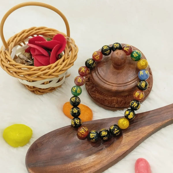 Multicolour Premium Om Mani Provide Protection From Negativity Energies Bracelet For Men & Women image 1