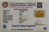 Natural Yellow Sapphire | Oval Cut | IGC Certified No.: IGCDKBAJ47478 image 2