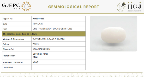 Natural Fire Opal 10.43 Ratti | Oval Cabochon | Govt. Lab Certified No.: 9346D37889 image 1