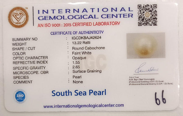 Natural South Sea Pearl – A Symbol of Elegance & Purity Summary No IGCDKBAJ42624 image 2
