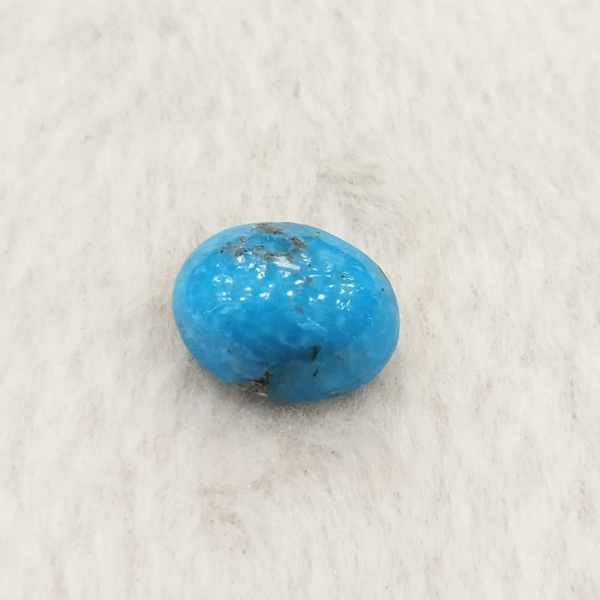 Natural Turquoise Firoza 8.82 Ratti oval cabochon sea blue with matrix