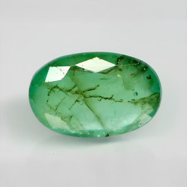 Natural Emerald | Oval Mixed Cut | IIGJ Certified No.: 12859D52916