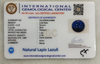 IGC certificate of authenticity IGCDKBAJ44668 - Natural Lapis Lazuli 9.39 Ratti Round