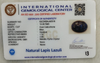IGC certificate of authenticity IGCDKBAJ42518 - Natural Lapis Lazuli 13.00 Ratti Oval Cabochon