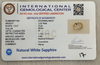 IGC certificate of authenticity IGCDKBAJ49507 - Natural White Sapphire 3.22 Ratti