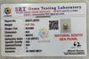 SRT Gems Testing Laboratory certificate SRGTL30781 for Natural South Sea Pearl from Tushar Gems