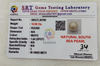 SRT Gems Testing Laboratory certificate SRGTL30799 for Natural South Sea Pearl from Tushar Gems