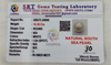 SRT Gems Testing Laboratory certificate SRGTL30806 for Natural South Sea Pearl from Tushar Gems