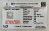 SRT Gems Testing Laboratory certificate SRGTL96598 for Natural South Sea Pearl from Tushar Gems