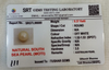 SRT Gems Testing Laboratory certificate SRGTL96600 for Natural South Sea Pearl from Tushar Gems