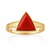 Natural Red Coral (Moonga) triangle cut ring on white background - Tushar Gems