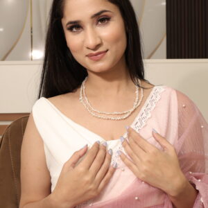 The Natural Pearl Double Line Markus Unusual Shape Necklace: A Bold Fusion of Elegance and Individuality 027
