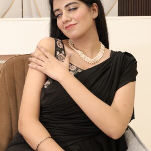 Natural Pearls 3 Line Tumble Shape Necklace: A Dazzling Display of Elegance and Charm 039