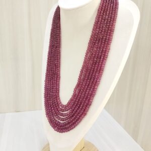 Natural Seven Line Beaded Ruby Necklace: A Symbol of Elegance and Passion
